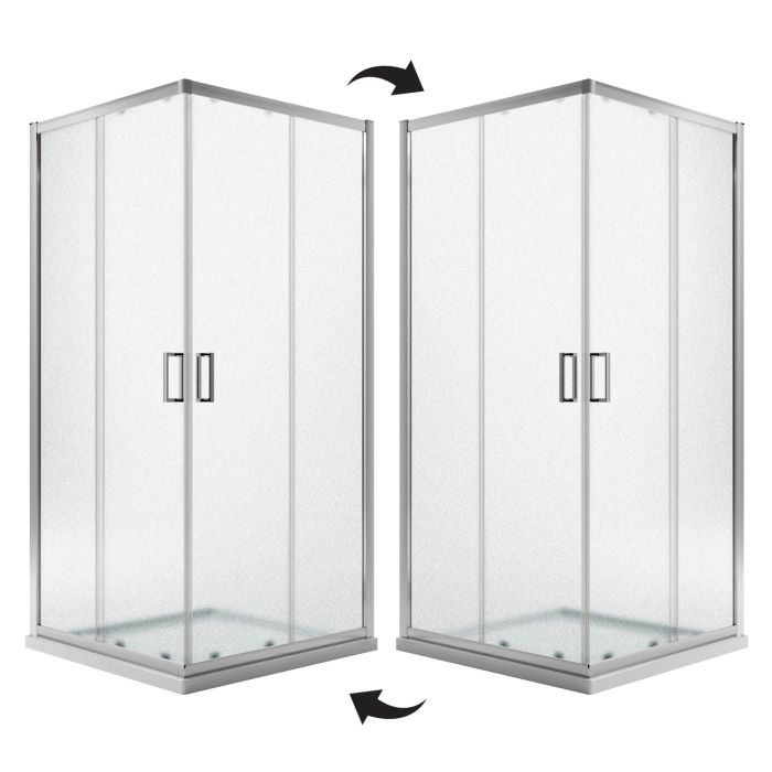 Box doccia angolare squadrato Modello City h 198 cm con vetro stampato