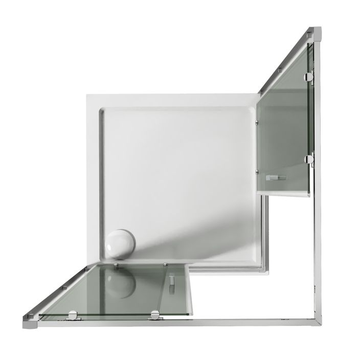 Box doccia angolare squadrato Modello City h 185 cm con vetro stampato