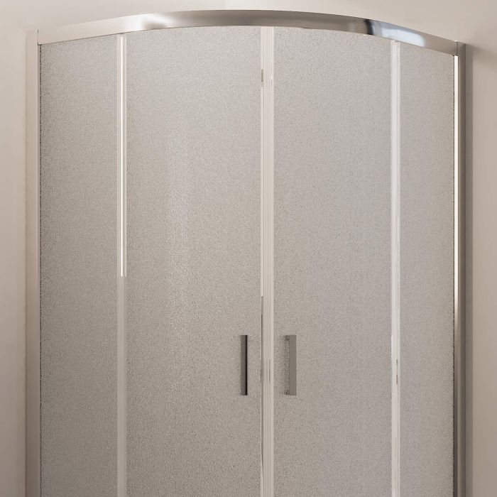 Box doccia angolare semicircolare Modello City h 185 cm con vetro stampato