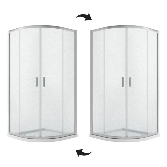 Box doccia angolare semicircolare Modello City h 185 cm con vetro stampato