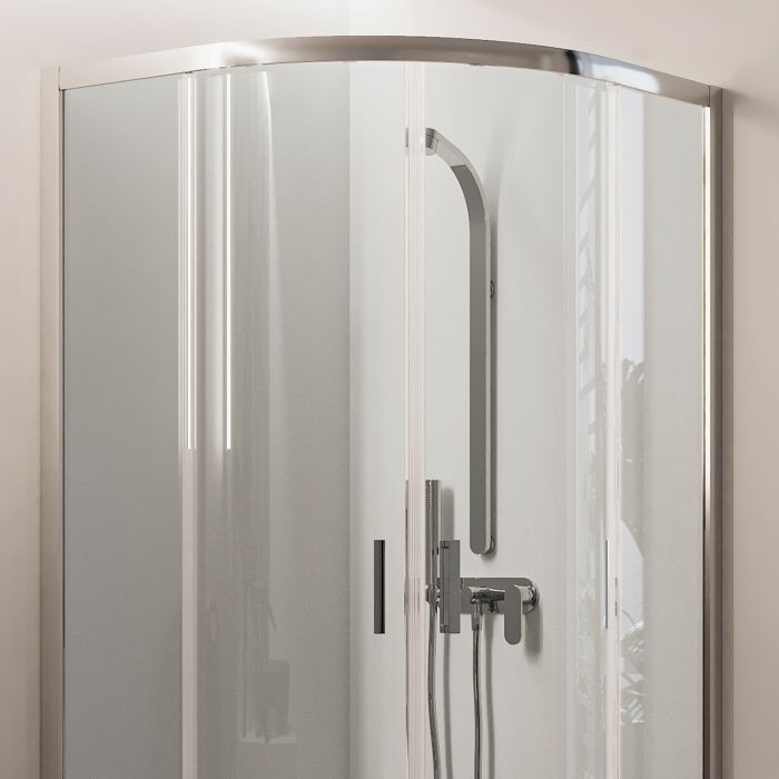 Box doccia angolare semicircolare Modello City h 198 cm con vetro trasparente