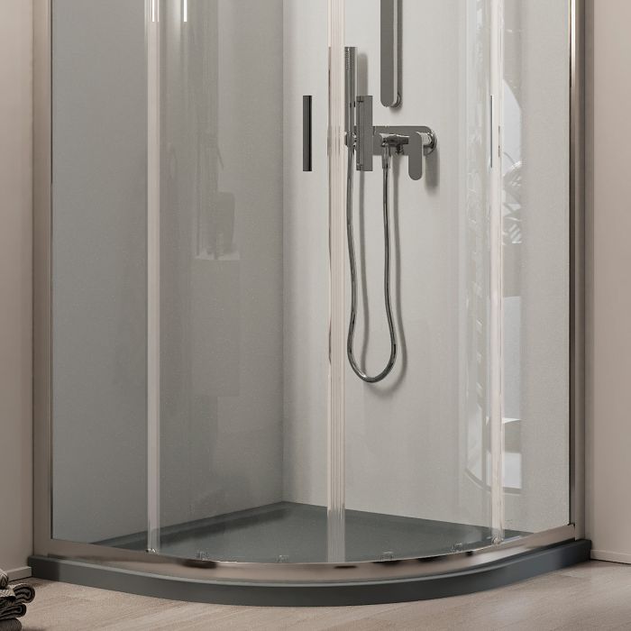 Box doccia angolare semicircolare Modello City h 185 cm con vetro trasparente