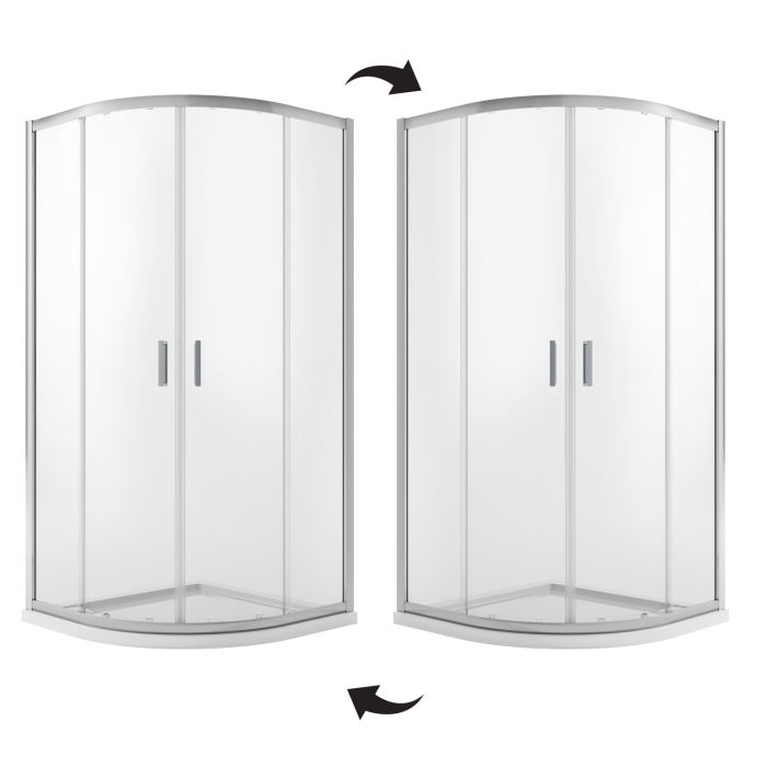 Box doccia angolare semicircolare Modello City h 185 cm con vetro trasparente