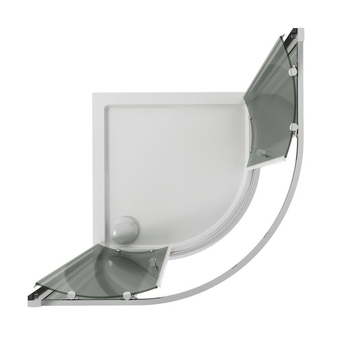 Box doccia angolare semicircolare Modello City h 185 cm con vetro trasparente