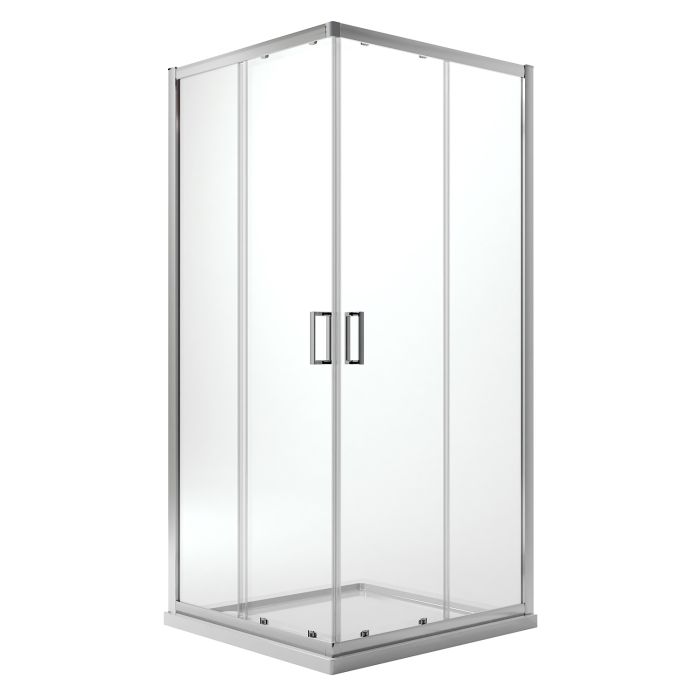 Box angolare squadrato Modello City h 185 cm con vetro trasparente