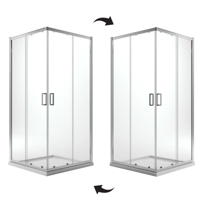 Box doccia angolare squadrato Modello City h 198 cm con vetro trasparente