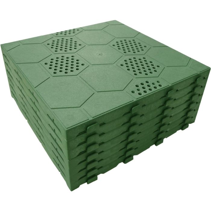 Kit Piastrelle pavimento resina verde drenante per Box In Acciaio Zincato Casetta da Giardino 6.66 x 10.28 m - NTK07264AB2/V2/W2