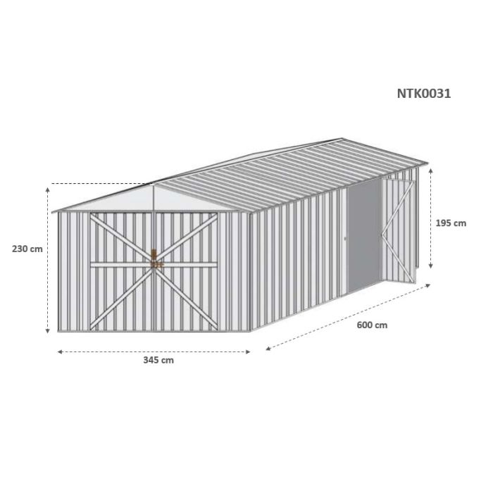 Box in Acciaio Zincato 3.60 x 6.00 m x h2.30 m - 346 K