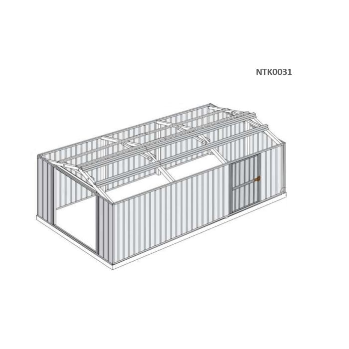 Box in Acciaio Zincato 3.60 x 6.00 m x h2.30 m - 346 KG - 21 metri quadri - VERDE