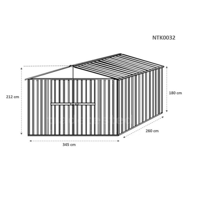 Box in Acciaio Zincato 3.60 x 2.60 m x h2.12 m  - 130 KG - 9,1 metri quadri - BIANCO