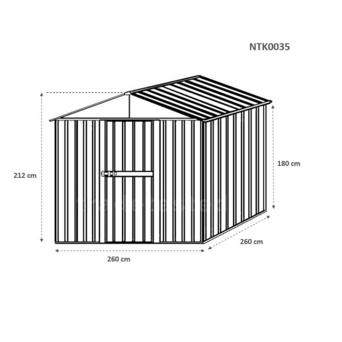 Box in Acciaio Zincato 2.76 x 2.60 m x h2.12 m - 110 KG – 7,2 metri quadri - VERDE 