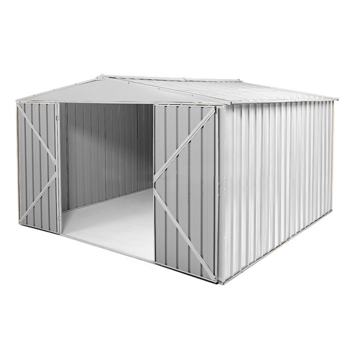 Box in Acciaio Zincato 3.60 x 3.45 m x h2.12 m - 150 KG – 12,25 metri quadri - BIANCO
