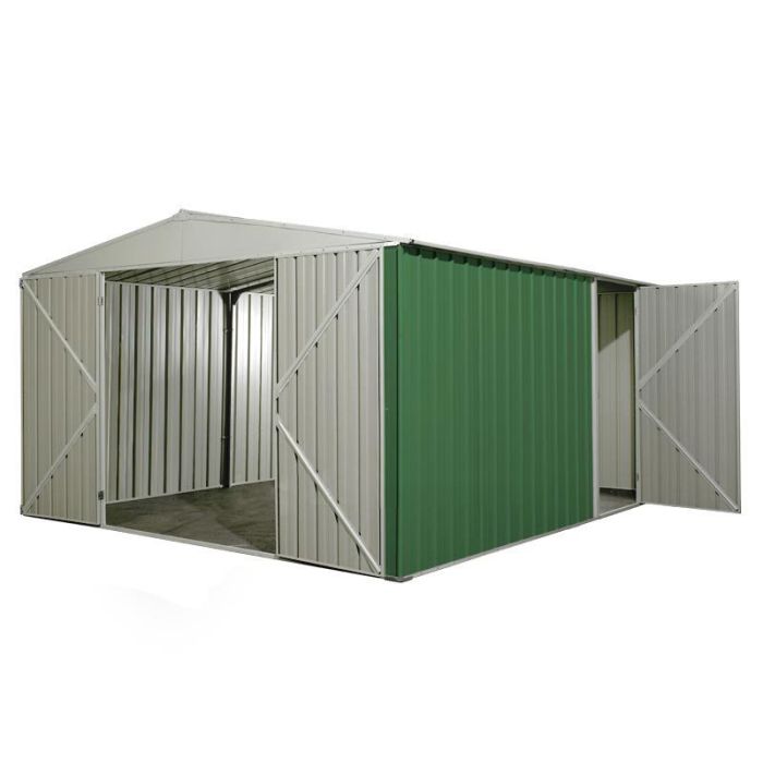 Box in Acciaio Zincato 3.60 x 4.30 m x h2.10 m - 185 KG - 15 metri quadri - VERDE
