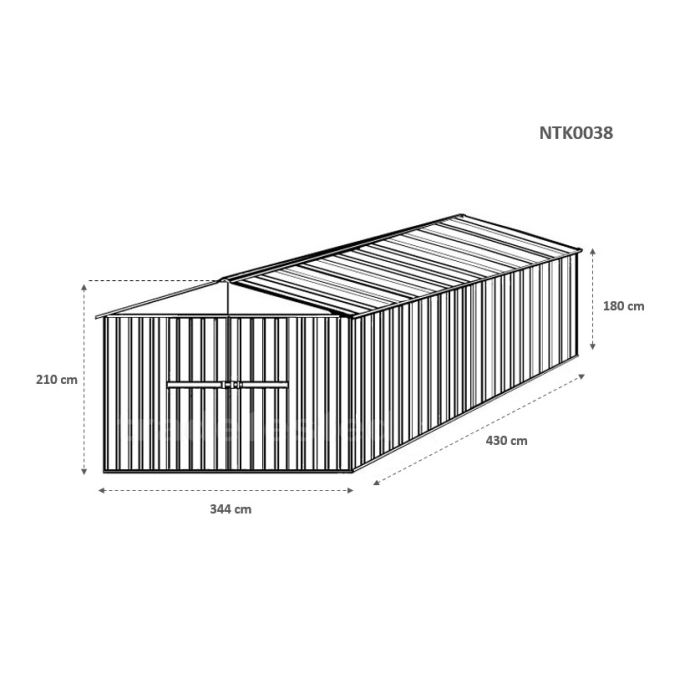 Box in Acciaio Zincato 3.60 x 4.30 m x h2.10 m - 185 KG - 15 metri quadri - LEGNO