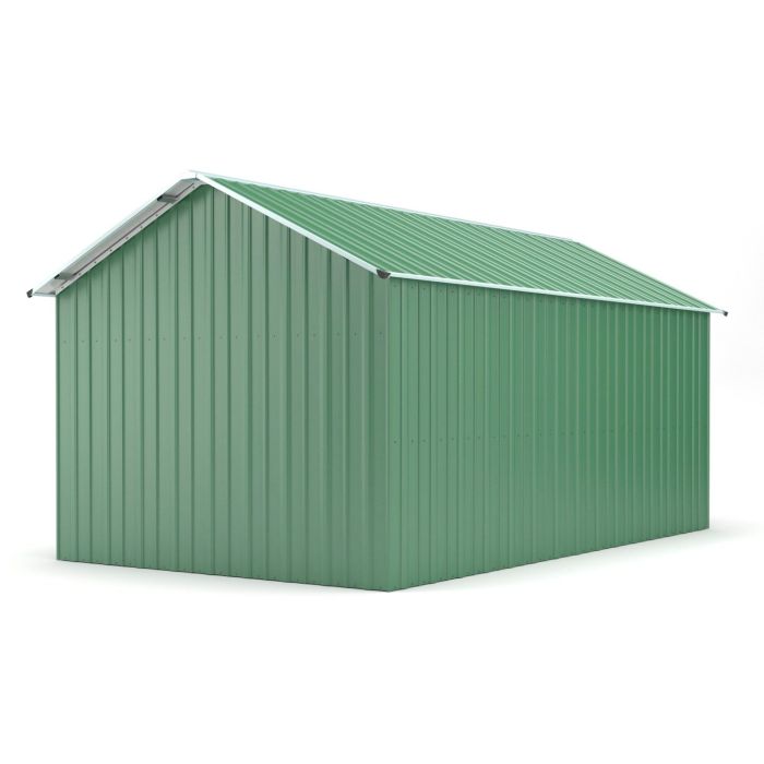 Box in Acciaio Zincato Box Auto 3.60 x 10.66 m x h 3.15 m - 747 KG - 38.37 metri quadri - VERDE