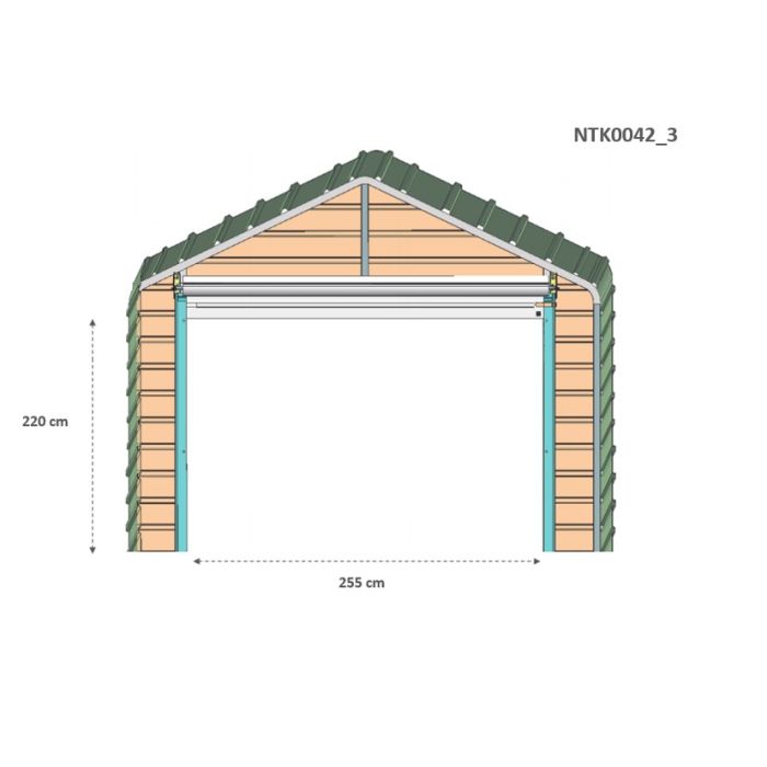 Box in Acciaio Zincato Box Auto 3.60 x 10.66 m x h 3.15 m - 747 KG - 38.37 metri quadri - VERDE