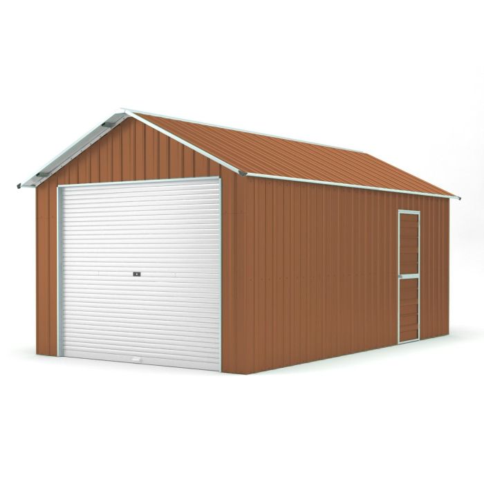 Box in Acciaio Zincato Garage Auto 3.60 x 10.66 m x h 3.15 m - 747 KG - 38.3 metri quadri - LEGNO