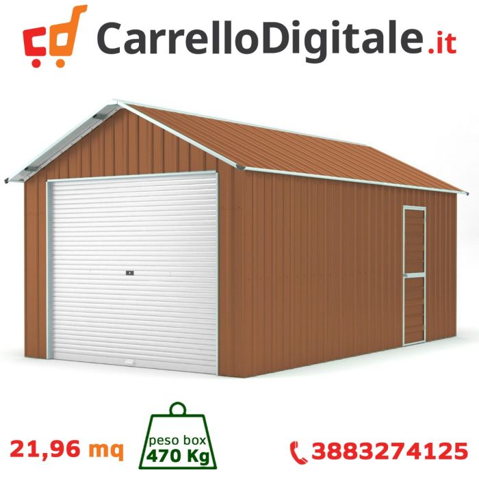 Box in Acciaio Zincato 3.60 x 6.10 m x h 3.15 m - 470 KG - 21.96 metri quadri - LEGNO