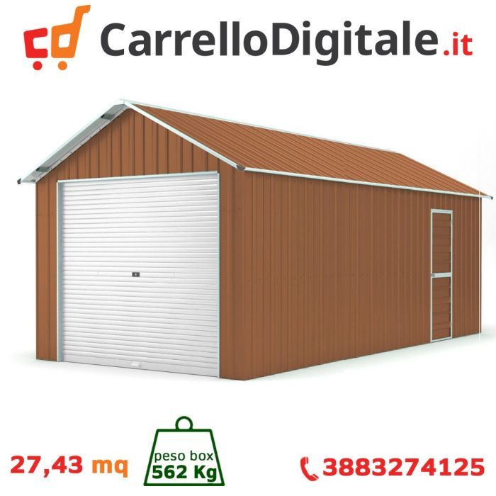 Box in Acciaio Zincato 3.60 x 7.62 m x h 3.15 m - 562 KG - 27.43 metri quadri - LEGNO