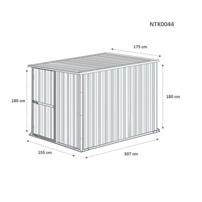 Box in Acciaio Zincato 1.75 x 3.07 m x h1.82 m - 95 KG - 5,4 metri quadri - VERDE