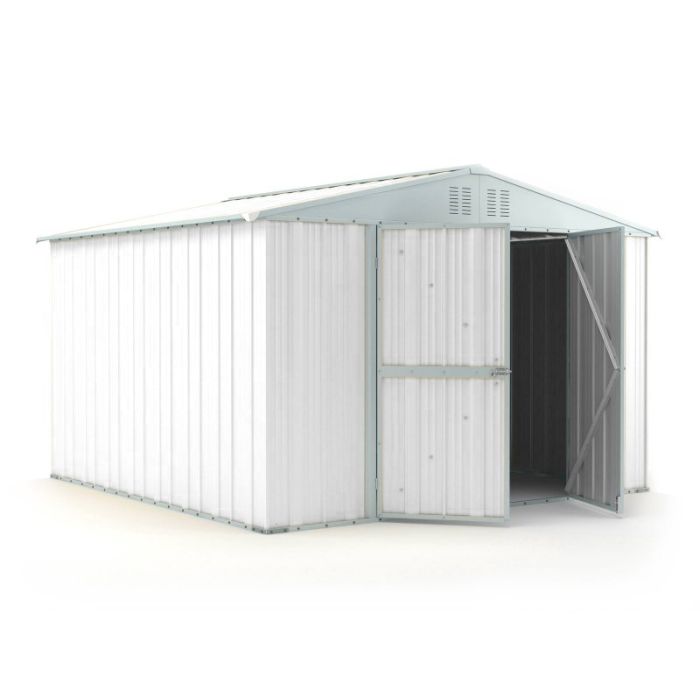 Box in Acciaio Zincato 3.27 x 3.07 m x h2.17 m - 145 KG – 9,4 metri quadri - BIANCO