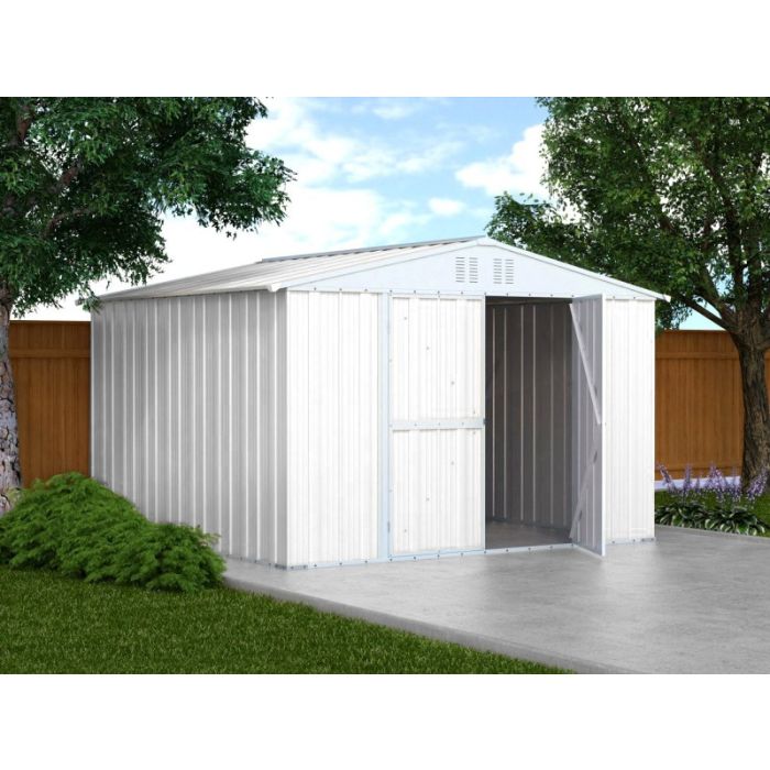Box in Acciaio Zincato 3.27 x 3.07 m x h2.17 m - 145 KG – 9,4 metri quadri - BIANCO