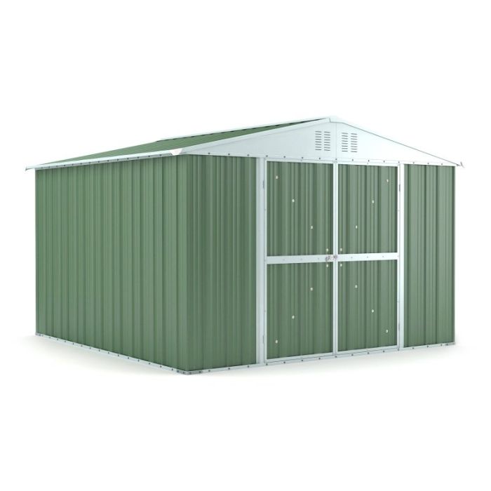 Box in Acciaio Zincato 3.27 x 3.07 m x h2.17 m - 145 KG – 9,4 metri quadri - VERDE