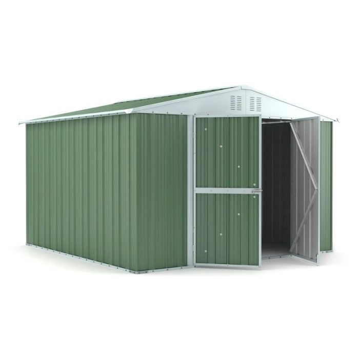 Box in Acciaio Zincato 3.27 x 3.07 m x h2.17 m - 145 KG – 9,4 metri quadri - VERDE