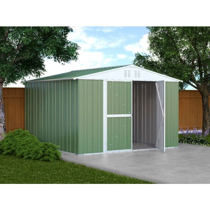 Box in Acciaio Zincato 3.27 x 3.07 m x h2.17 m - 145 KG – 9,4 metri quadri - VERDE