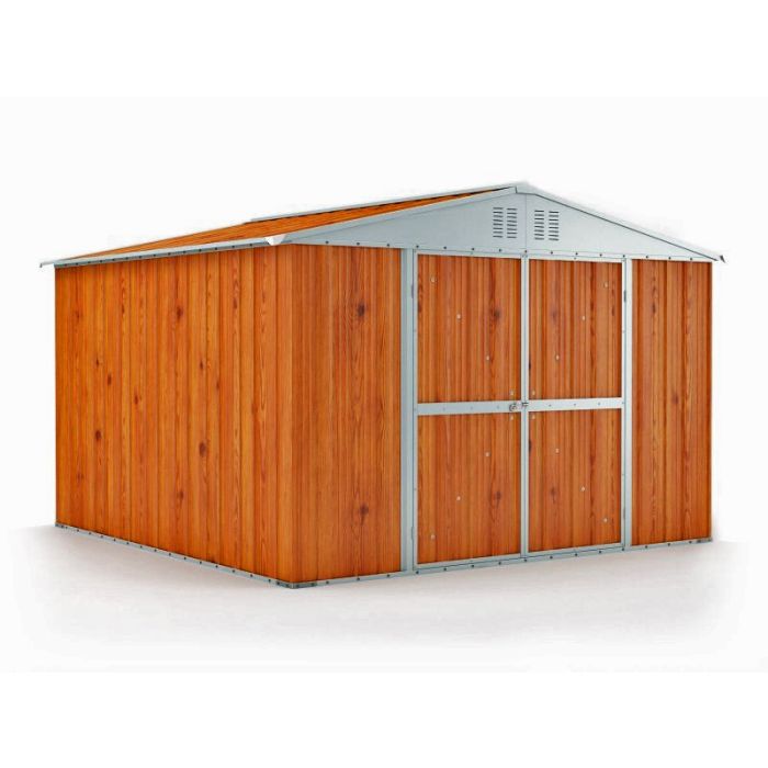 Box in Acciaio Zincato 3.27 x 3.07 m x h2.17 m - 145 KG – 9,4 metri quadri - LEGNO