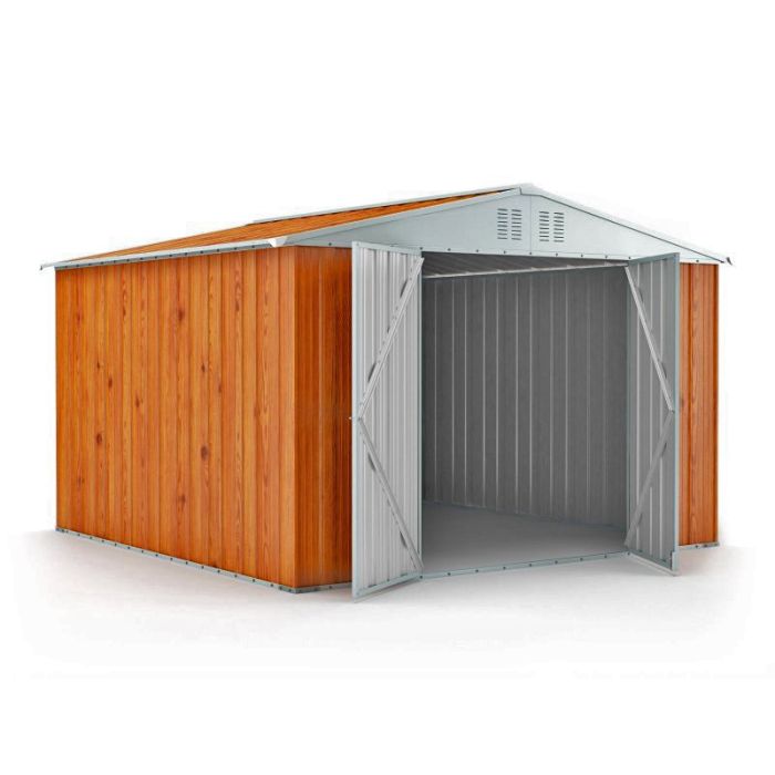 Box in Acciaio Zincato 3.27 x 3.07 m x h2.17 m - 145 KG – 9,4 metri quadri - LEGNO