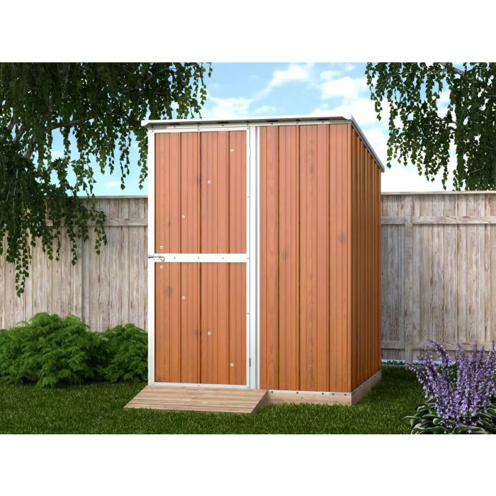 Box in Acciaio Zincato Casetta da Giardino in Lamiera 1.55 x 1.75 m x h2.02 m - 60 KG – 2.71 metri quadri - LEGNO