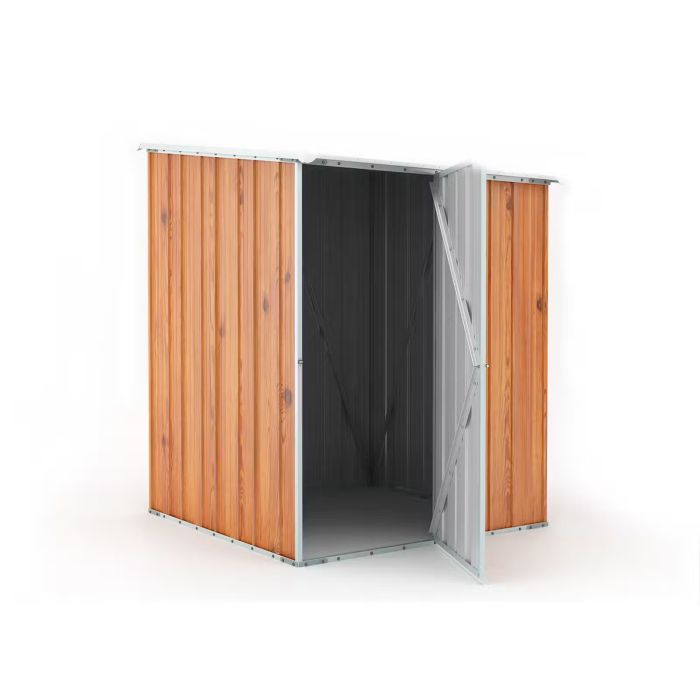 Box in Acciaio Zincato Casetta da Giardino in Lamiera 1.55 x 1.75 m x h2.02 m - 60 KG – 2.71 metri quadri - LEGNO