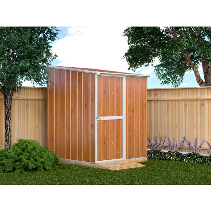 Box in Acciaio Zincato Casetta da Giardino in Lamiera 1.55 x 1.75 m x h2.02 m - 60 KG – 2.71 metri quadri - LEGNO