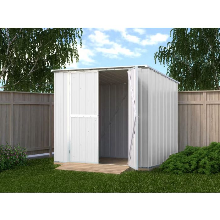 Box in Acciaio Zincato Casetta da Giardino in Lamiera 2.31 x 1.75 m x h2.02 m - 81 KG – 4.04 metri quadri - BIANCO
