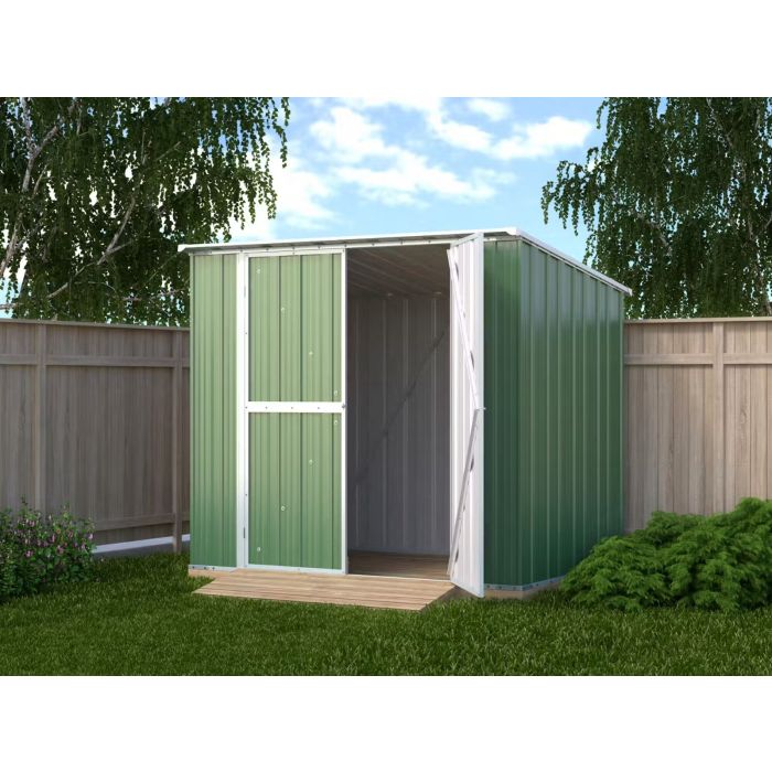 Box in Acciaio Zincato Casetta da Giardino in Lamiera 2.31 x 1.75 m x h2.02 m - 81 KG – 4.04 metri quadri - VERDE