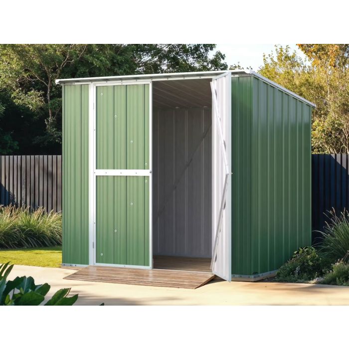 Box in Acciaio Zincato Casetta da Giardino in Lamiera 2.31 x 1.75 m x h2.02 m - 81 KG – 4.04 metri quadri - VERDE
