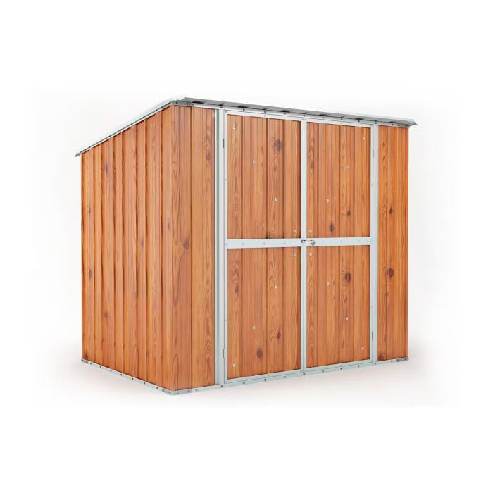 Box in Acciaio Zincato Casetta da Giardino in Lamiera 2.31 x 1.75 m x h2.02 m - 81 KG – 4.04 metri quadri - LEGNO