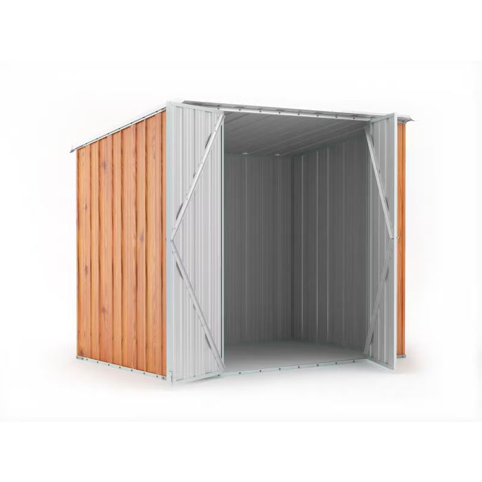 Box in Acciaio Zincato Casetta da Giardino in Lamiera 2.31 x 1.75 m x h2.02 m - 81 KG – 4.04 metri quadri - LEGNO