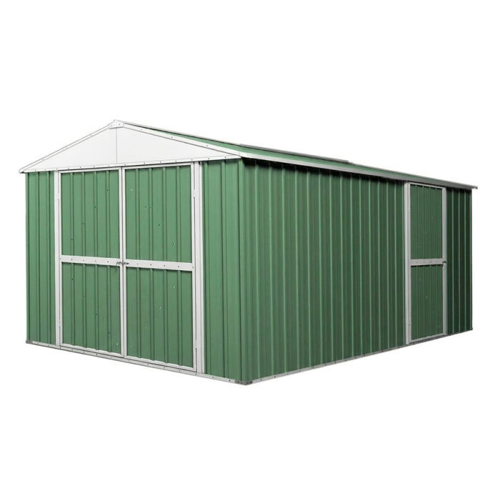 Box in Acciaio Zincato Casetta da Giardino in Lamiera 2.76 x 4.30 m x h2.32 m - 230 KG - 11,87 metri quadri - VERDE
