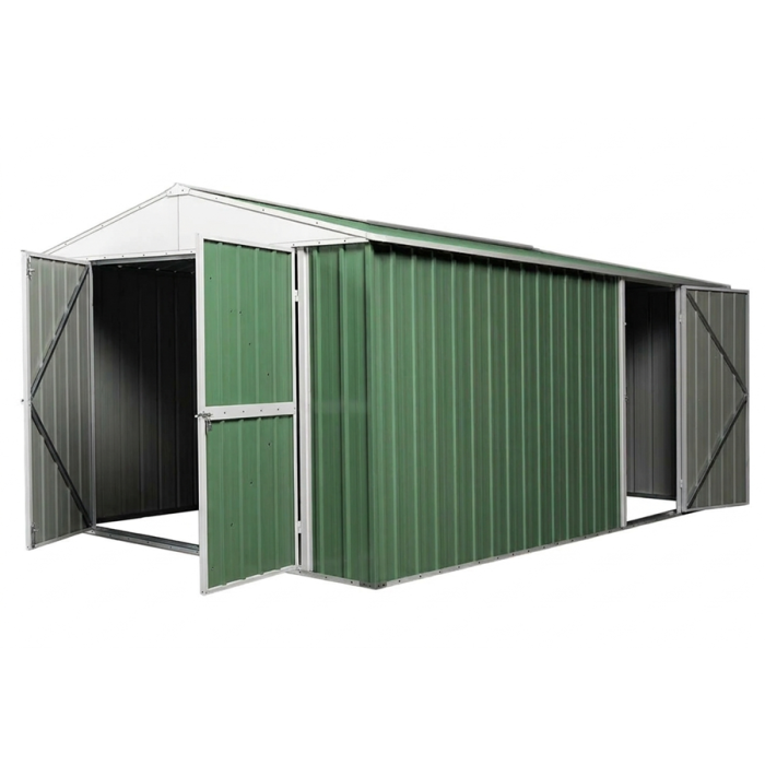 Box in Acciaio Zincato Casetta da Giardino in Lamiera 2.76 x 4.30 m x h2.32 m - 230 KG - 11,87 metri quadri - VERDE