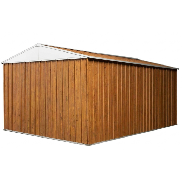 Box in Acciaio Zincato Casetta da Giardino in Lamiera 2.76 x 4.30 m x h2.32 m - 190 KG - 11,87 metri quadri - LEGNO