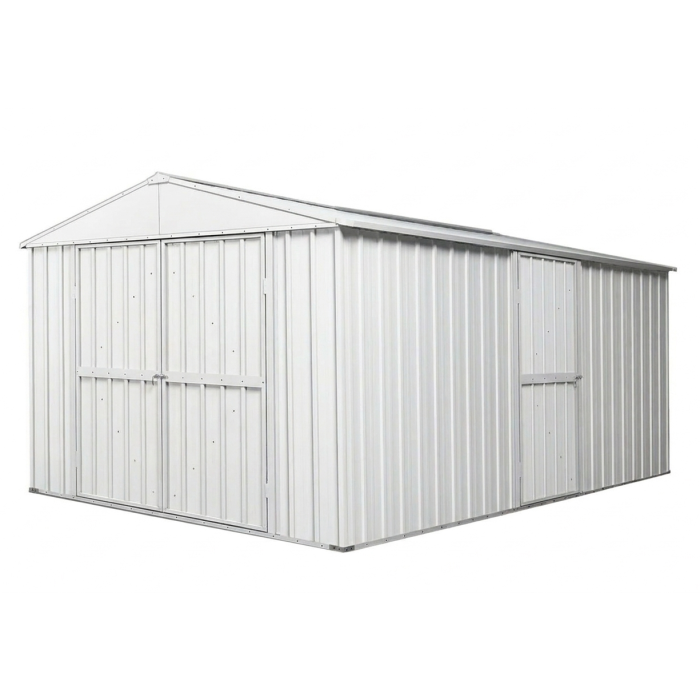 Box in Acciaio Zincato Casetta da Giardino in Lamiera 2.76 x 4.30 m x h2.32 m - 190 KG - 11,87 metri quadri - BIANCO