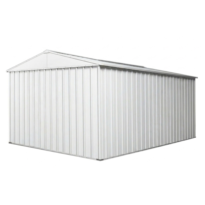 Box in Acciaio Zincato Casetta da Giardino in Lamiera 2.76 x 4.30 m x h2.32 m - 190 KG - 11,87 metri quadri - BIANCO