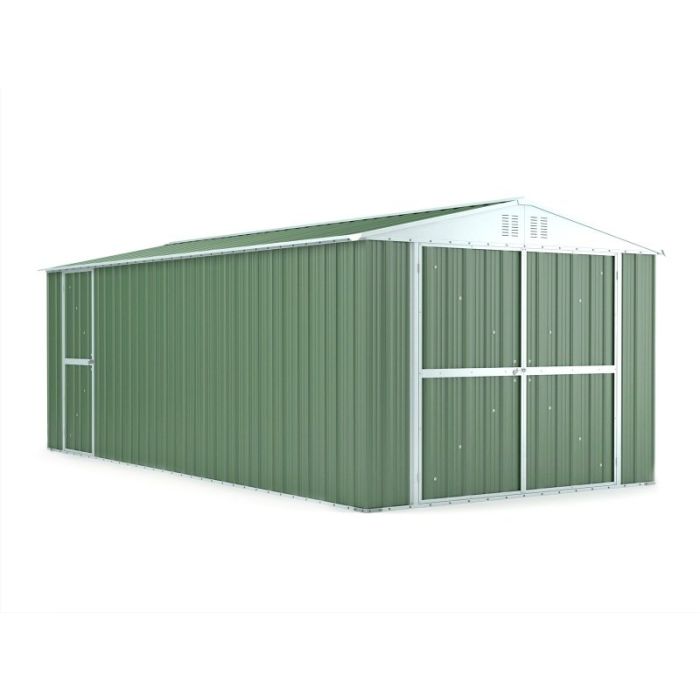 Box in Acciaio Zincato 3.27 x 6.11 m x h2.35 m - 346 KG – 19 metri quadri - VERDE