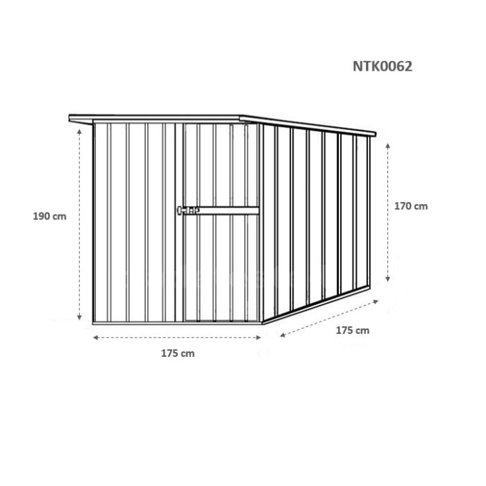 Box in Acciaio Zincato Casetta da Giardino in Lamiera 1.75 x 1.85 m x h1.92 m - 70 KG - 3,24 metri quadri - BIANCO