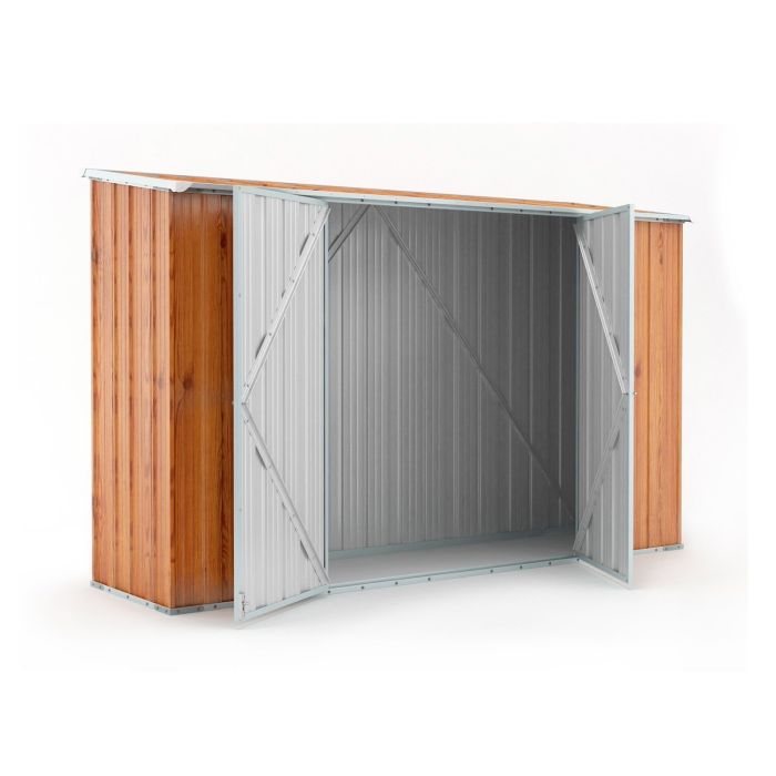 Box in Acciaio Zincato 3.07 x 1.00 m x h1.92 m - 75 KG - 3.07 metri quadri - LEGNO