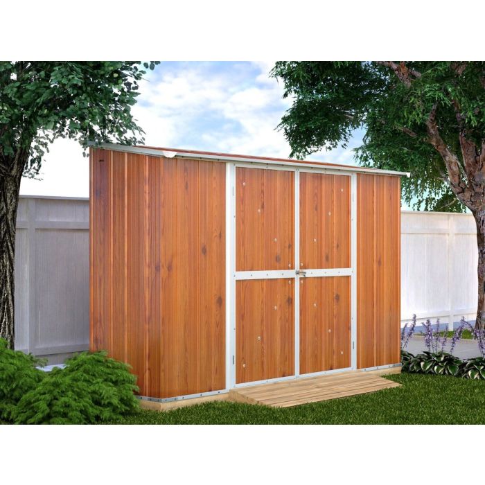 Box in Acciaio Zincato 3.07 x 1.00 m x h1.92 m - 75 KG - 3.07 metri quadri - LEGNO