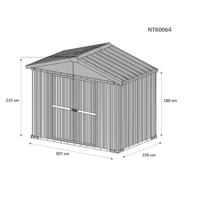 Box in Acciaio Zincato 3.27 x 1.55 m x h2.17 m - 114 KG - 5.06 metri quadri - BIANCO