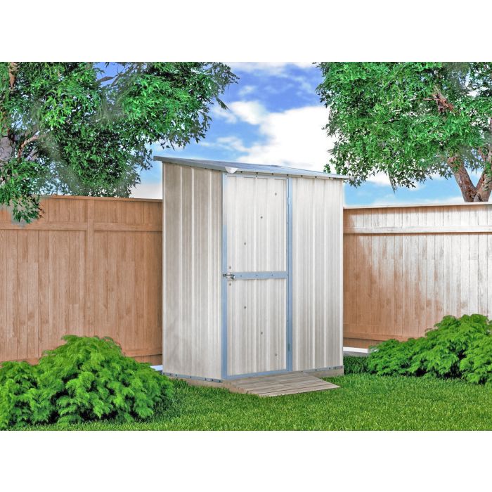 Box in Acciaio Zincato Casetta da Giardino Esterna 1.55 x 1.00 m x h1.92 m - 50 KG – 1,55 metri quadri – BIANCO